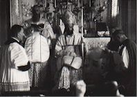Fr. Clabaut (in the center) during ceremony in Chesterfield Inlet, 1937